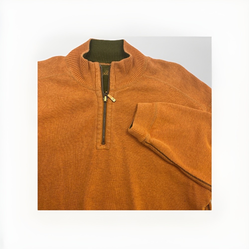 Vtg Tommy Bahama Men's Orange 1/4 Zip Pullover Sweater Size XL‎